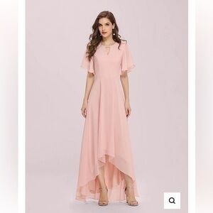 New Ever Pretty Pink Keyhole Neck Maxi Dress High Low Cocktail Bridesmaid 3X 14